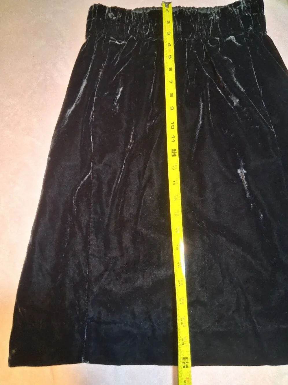 J.Crew Luxe Velvet Elastic Waist Pull-On  Knee-Length Skirt Black Small Office